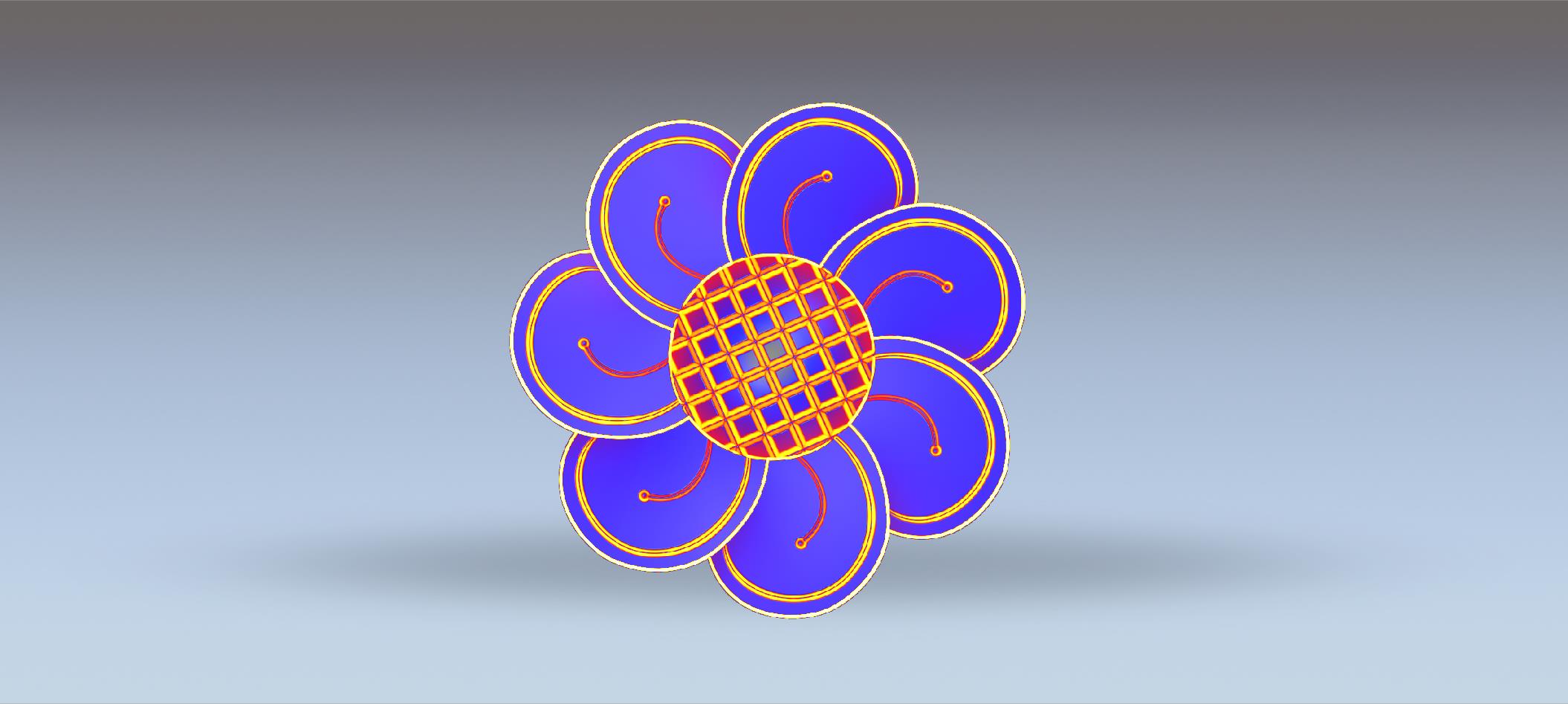 Premium Flower Design no 6/ RLF / STL File