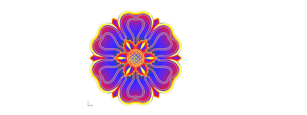 Classic Flower Rosette CNC Model | 3D Relief ArtCAM RLF Design