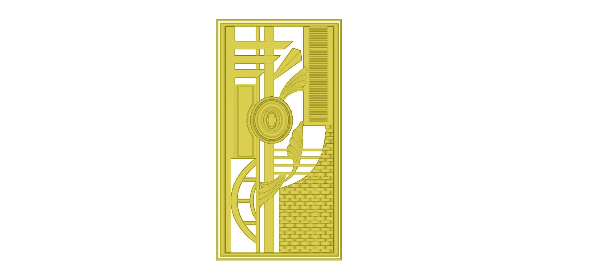 Modern CNC Door Design | 3D Relief ArtCAM RLF File | Decorative Wooden Main Door Pattern