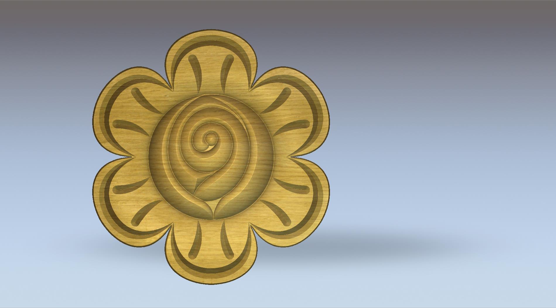 Luxury Floral Rose Ornament CNC Model | 3D Relief ArtCAM RLF Design