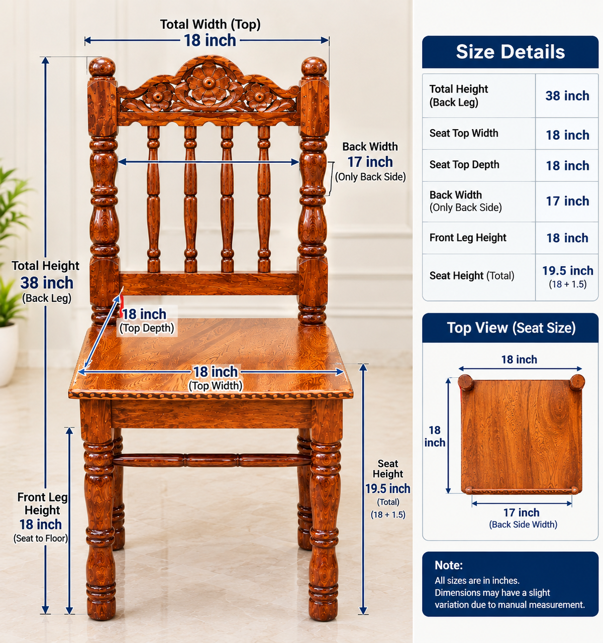 Premium Carved Wooden Chair