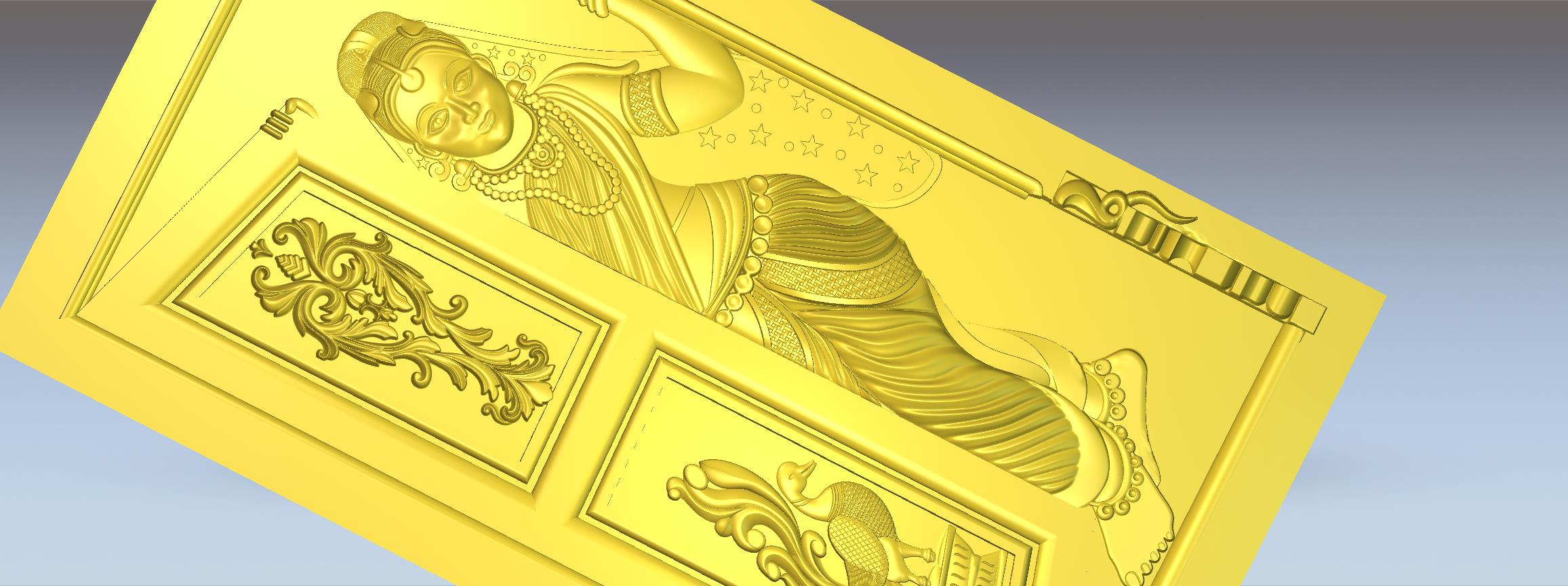 Modern Wooden Main Door CNC Design | ArtCAM Relief File | 3D Door Design for CNC Router